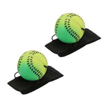 Imagem de PATIKIL Bola esportiva de pulso de 4 cm, 2 peças, pulseira de borracha de beisebol, bola de retorno de pulso, esporte em uma corda para brincadeiras de exercícios, cores mistas