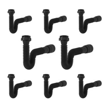 Imagem de Delflex, Kit 8 Sifão Sanfonado Preto Cozinha Pia Banheiro Tanque