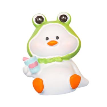 Imagem de Generic Bonito desenho animado pato estátua pequena escultura decorativa miniatura figura desktop ornamento para quarto mesa sala de estar gabinete, com Chapéu Verde