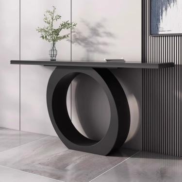 Imagem de Mesa de console de corredor Mesa de console estreita, mesa de corredor, bancada de placa de pedra, pés de entrada inclinados, mesa de sofá estreita para sala de estar, corredor, estilo 2.120