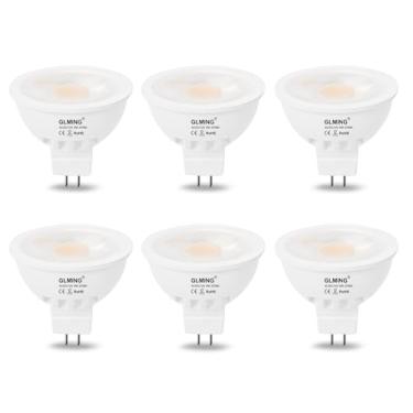 Imagem de GLMING Lâmpada LED MR16 5W, equivalente a lâmpada incandescente de 50W, holofotes de baixa tensão de 12 V para iluminação de paisagem embutida de inundação de rastreamento aéreo, GU5.3 Bi-Pin 2700K