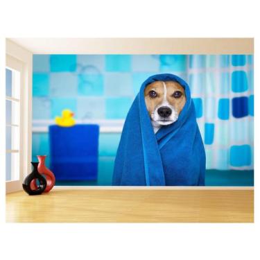 Imagem de Papel De Parede Animal Cão Petshop Banho Tosa 3,5M Anm372 - Você Decor