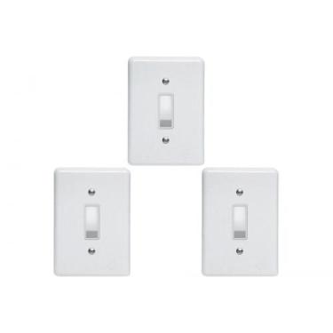 Imagem de Kit C/3 - Conjunto Perlex''Branca''Com Placa(1Simples) 2381