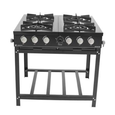 Imagem de Fogão Industrial Venâncio Bravo Br4b 4 Bocas Baixa Pressão Preto