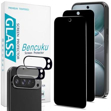 Imagem de Bencuku (Pacote com 2) Protetor de tela de privacidade projetado para Google Pixel 9 Pro XL + (2 unidades) Protetor de lente de câmera, antiespião, película de vidro temperado privada, antiarranhões,