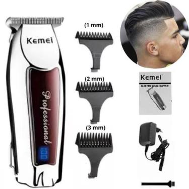 Imagem de Maquina Acabamento Aço Inox Profissional Kemei Barba Km-9164 110V/220V