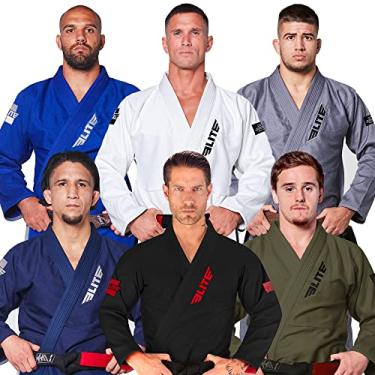 Imagem de Kimono Elite Sports BJJ masculino, IBJJF Kimono BJJ Jiu-Jitsu GIS com tecido pré-encolhido e faixa grátis (consulte o guia de tamanhos especiais)