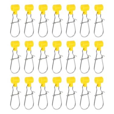 Imagem de PATIKIL Escorregador de linha de pesca, 60 peças Duo Lock Snap Sinker Slider Conector de peso 6# para plataformas de pesca de água salgada, amarelo