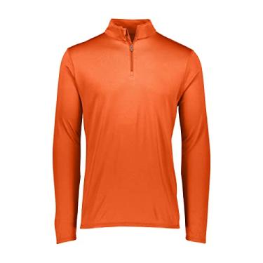 Imagem de Augusta Sportswear Pulôver masculino Attain Light Weight Wicking Knit 1/4 Zip – Desempenho atlético e uso confortável, Laranja, M