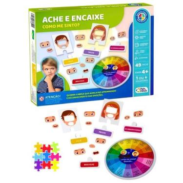 Imagem de Ache Encaixe Como me Sinto Jogo  Educativo Emoções Sentimentos Interat