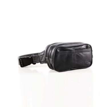 Imagem de Pochete Bolsa de Cintura - Couro - A12 - Preta - Taboo Leather, Unico,