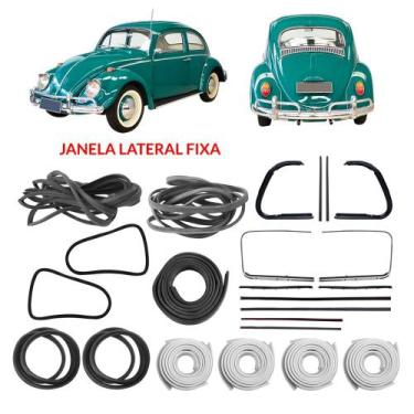 Imagem de Kit Borracha Porta Mala Canaleta Parabrisa Galão Fusca 59/66 - Superce