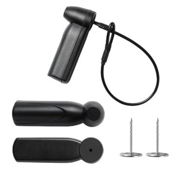 Imagem de 250 peças etiquetas de roupas de segurança AM 58 Khz preta varejo EAS etiqueta de roupas com 250 pinos e 100 cordões