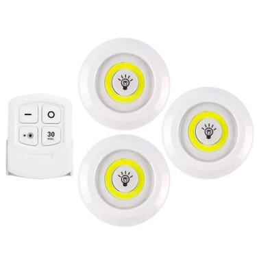Imagem de Conjunto Lâmpada Led 3 Spots Luminária Sem Fio + Controle - EFICIENTE