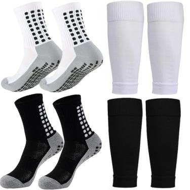Imagem de KMOLY 2 Conjunto De Meias De Futebol E Caneleiras Para Crianças De 7 A 14 Anos, Meninos E Meninas, Crianças, Futebol, Basquete, Treinamento, Partidas