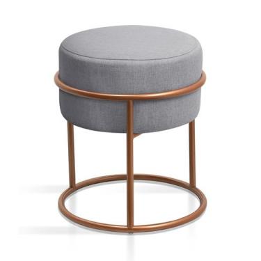 Imagem de Banqueta Argola Cobre Rose De Ferro Redonda Confortável Para Quarto Sa