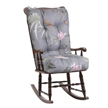 Imagem de Zorpupoa Conjunto de almofadas de cadeira de balanço, almofadas de cadeira de balanço espessas com laços, almofadas de assento macias adornadas nas costas e almofadas de assento para casa, cozinha,