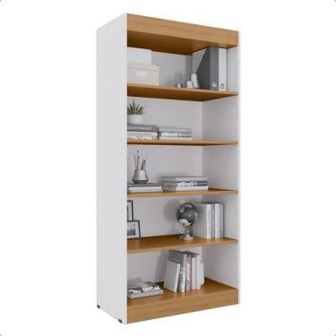 Imagem de Livreiro Estante Multiuso Com Prateleiras Shoptri, Branco Cedro