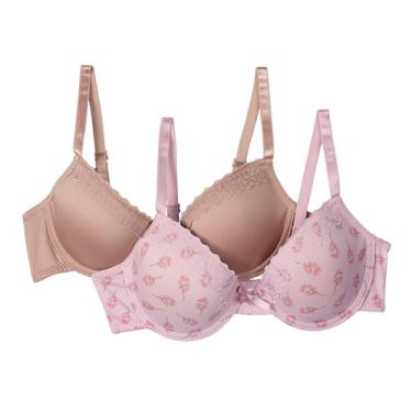 Imagem de TAHARI Pacote com 2 sutiãs de arame estruturado para meninas, Lembrança lilás, 32A