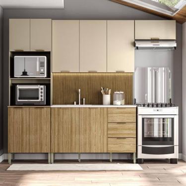 Imagem de Armário de Cozinha Completa com Balcão para pia 10 Portas Glam