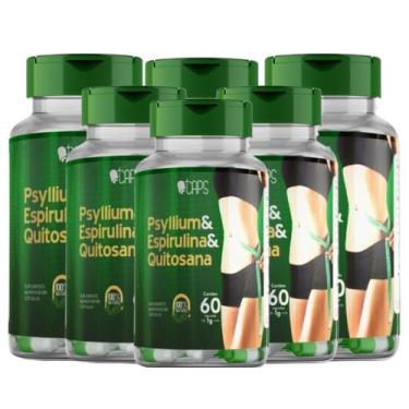 Imagem de PSYLLIUM + ESPIRULINA + QUITOSANA - 1g (60 Cápsulas) +CAPS, 6 Unidade 