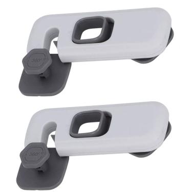 Imagem de Trava de Segurança Geladeira Gaveta Armario Kit 2 unidades Protege Bebe Criança Porta Fechadura Resistente Multiuso