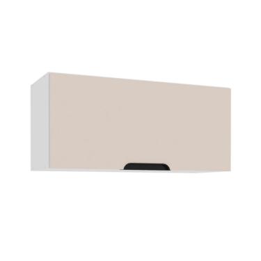 Imagem de Armário Aéreo Meena 1 Porta Creme e Branco