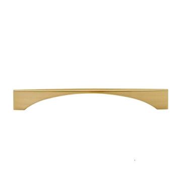 Imagem de Puxador dourado para armários de cozinha - maçanetas de porta de latão escovado puxadores de gaveta de hardware de armário de cozinha 192 mm centros de furos (210 × 25 mm)