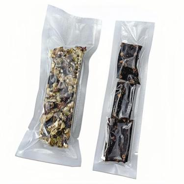 Imagem de FERENLI 100 sacos seladores a vácuo para armazenamento de alimentos, sacos planos de plástico transparente de topo aberto, sacos de embalagem de alimentos a granel com entalhe de rasgo