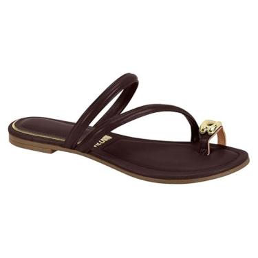 Imagem de Vizzano, SANDÁLIA RASTEIRINHA FEMININA VIZZANO 6528.104 DETALHE DOURADO Cor:Cacau;Tamanho:38