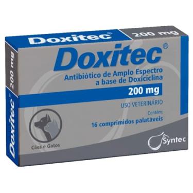 Imagem de Doxitec 200mg para Cachorro Gato Pet 16 comprimidos Doxiciclina Amplo Espectro Doença Carrapato