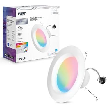 Imagem de Feit Electric Luz Embutida Inteligente, 1000 Lúmens, RGBW Multicolorido, 11.1W, Compatível com Alexa e Google Assistant, 15,24 cm (6''), Wi-Fi 2.4GHz, Dimmável, Montagem no Teto