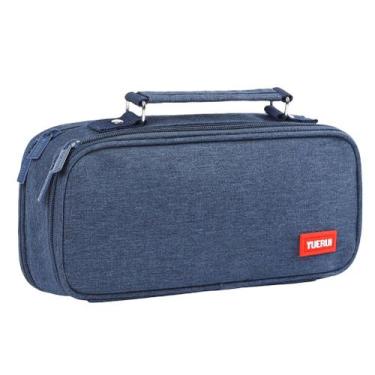 Imagem de Estojo Liso Com 2 Divisórias Alça Interna Necessaire Escolar - Bruartt