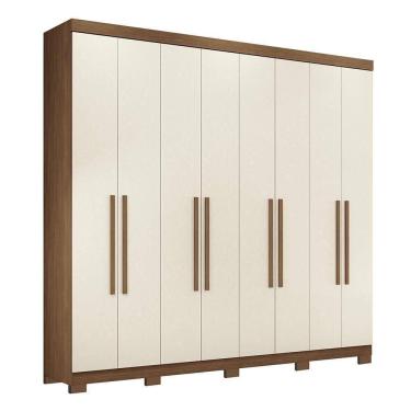 Imagem de Guarda Roupa Casal Master New 8 Portas Jatobá-areia Com Pés - Santos Andirá Jatobá-areia