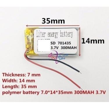 Imagem de Bateria 300mah 3,7v Com 2 Fios  701435 - bgb