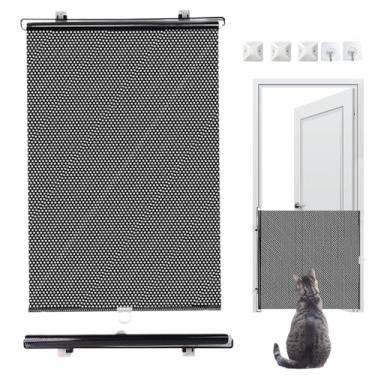 Imagem de Portão Retrátil para Cães - Portão para Cães para Portas - Cerca Portátil Para Animais Multifuncional 40x125cm Barreiras Para Gatos Escadas Cozinha Corredor Deck Externo Garagem Alpendre