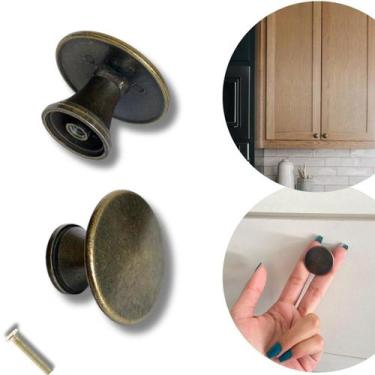 Imagem de Kit 8 Puxador P/ Gaveta E Armário Redondo Em Metal / Premium - Compras