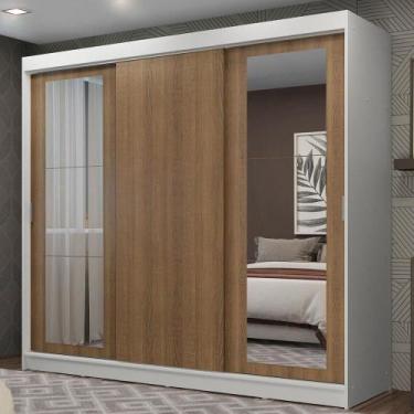 Imagem de Guarda-roupa Casal 3 Portas de Correr com Espelhos - MADESA