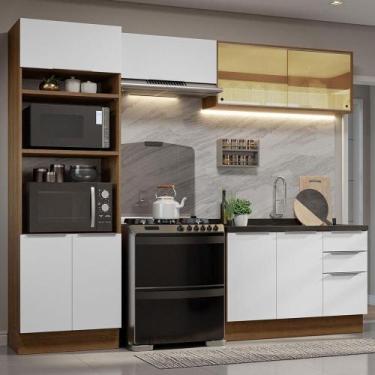 Imagem de Armário De Cozinha Completa 270cm Rustic/branco Stella Madesa 06 Rusti