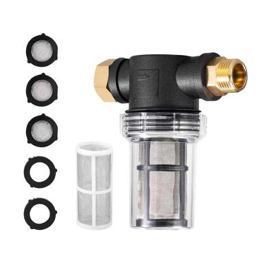 Imagem de NATEFEMIN Filtro de mangueira de jardim para lavadora de alta pressão, conector de 3/10.2 cm filtro de mangueira com malha 40 e malha 100