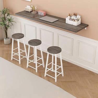 Imagem de Mesa Dobrável Flutuante Moderna Escritório Em Casa Mesa Dobrável Mesa De Computador Dobrável Montada Na Parede Economia De Espaço Fácil De Montar Para Cozinha Lavanderia, Grey, 160x40cm