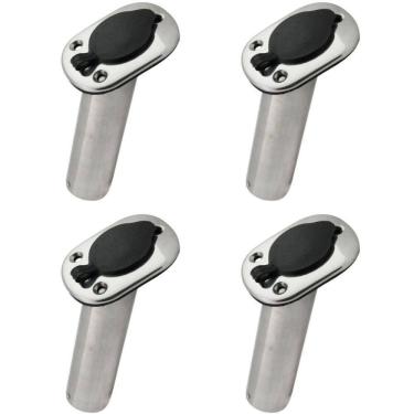 Imagem de Kit 4 Porta Caniço Inox Inclinado Com Tampa Em Nylon