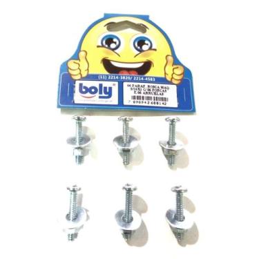 Imagem de Parafusos Philips Rosca Máquina 3/16"x1" c/ 6 Porcas e Arruelas Kit 6 