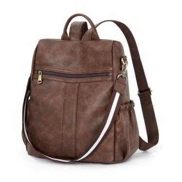 Imagem de Mochila Missnine PU em couro anti-roubo para mulheres