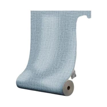 Imagem de Papel De Parede De Linho Em Cor Sólida 3D 50cmX10m Adesivo À Prova d'Á