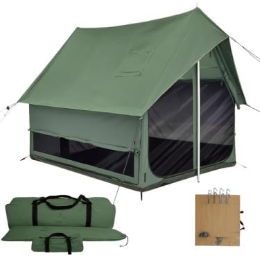 Imagem de WHITEDUCK Tenda Rover Canvas Scout, impermeável, 4 estações, luxuosa, acampamento ao ar livre e glamping yurt (com tomada de fogão, verde floresta (repelente de água), 1,8 m x 20 cm)