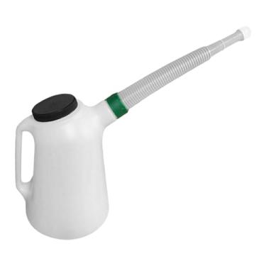 Imagem de Mqetly Jarro de medição de óleo, recipiente de óleo ergonômico, versátil, portátil com balança com bico para veículos, automóveis, garagem, 5l 30cm X 19cm