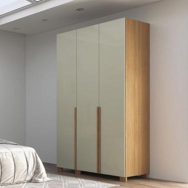 Imagem de Guarda Roupa Roupeiro 135cm 3 Portas W203 Freijó Off White Dalla Costa
