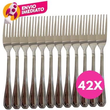 Imagem de Kit Garfo Refeição Mesa Aço Inox Premium Talher Cozinha Restaurante Ba