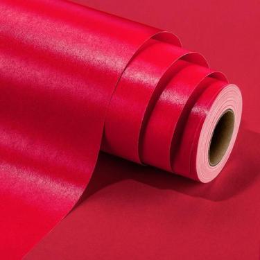 Imagem de Papel de embrulho Yarcony Shimmer Christmas Red 76cm x 10m